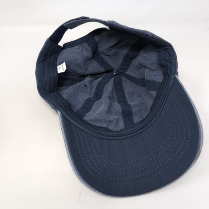 Unbranded Strapback Hat Blue OSFM Adjustable Vented Holes 6 Panel Denim Blank