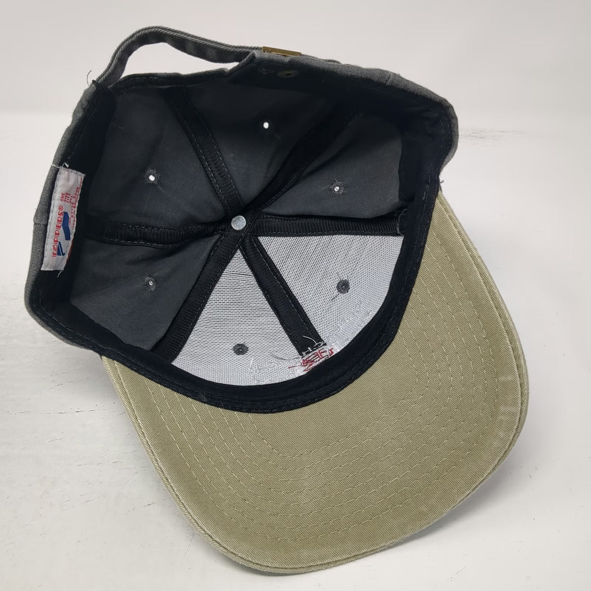 Toppers Inc Baseball Cap Gray Beige One Size Paper Chemical Slideback Cotton Hat
