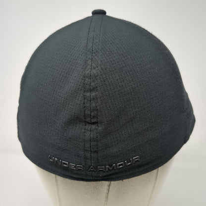 Under Armour Baseball Cap Black XL Fitted Textured Polyester Stretch Fit Hat