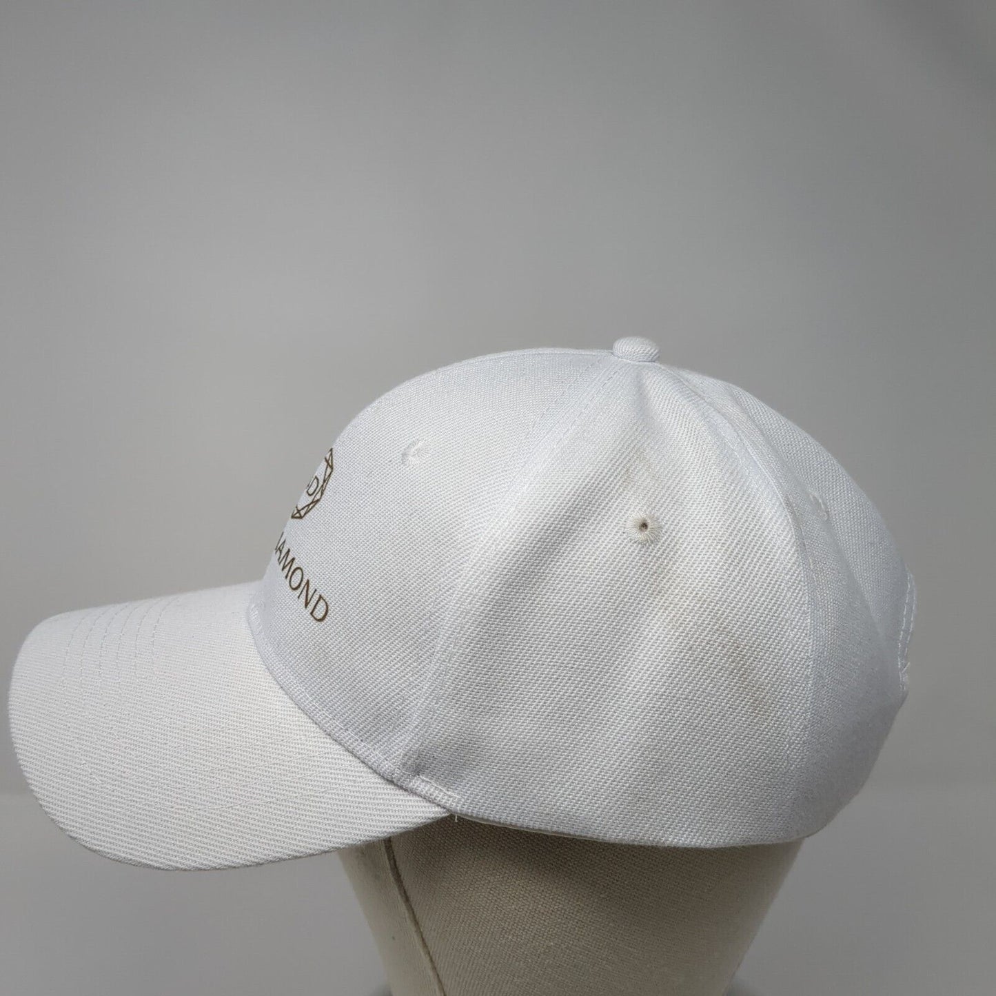 Blue Diamond Strapback Hat White One Size Adjustable Solid 6 Panel