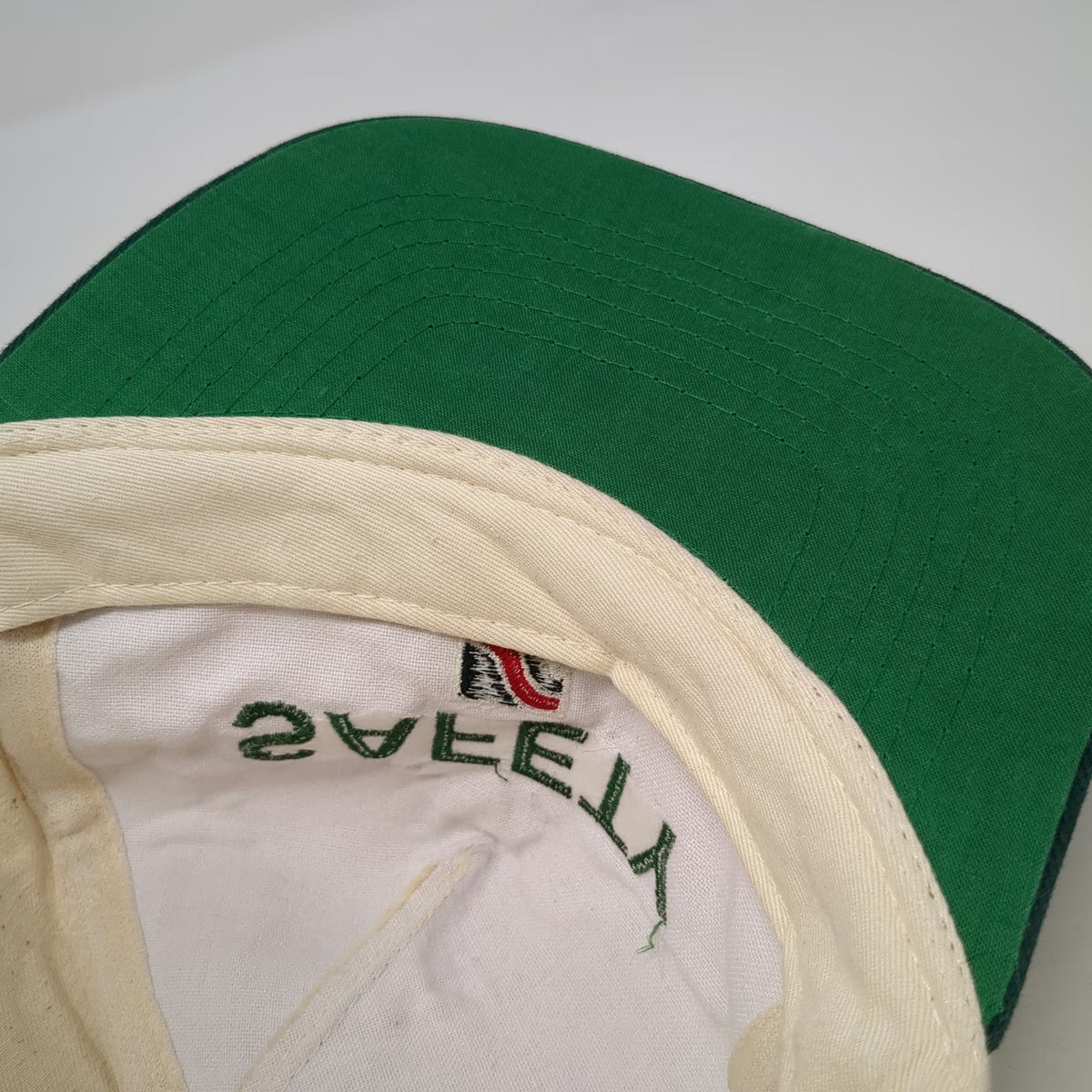 KC Caps 5 Panel Beige Green One Size Safety Never Hurts Snapback Workwear Hat