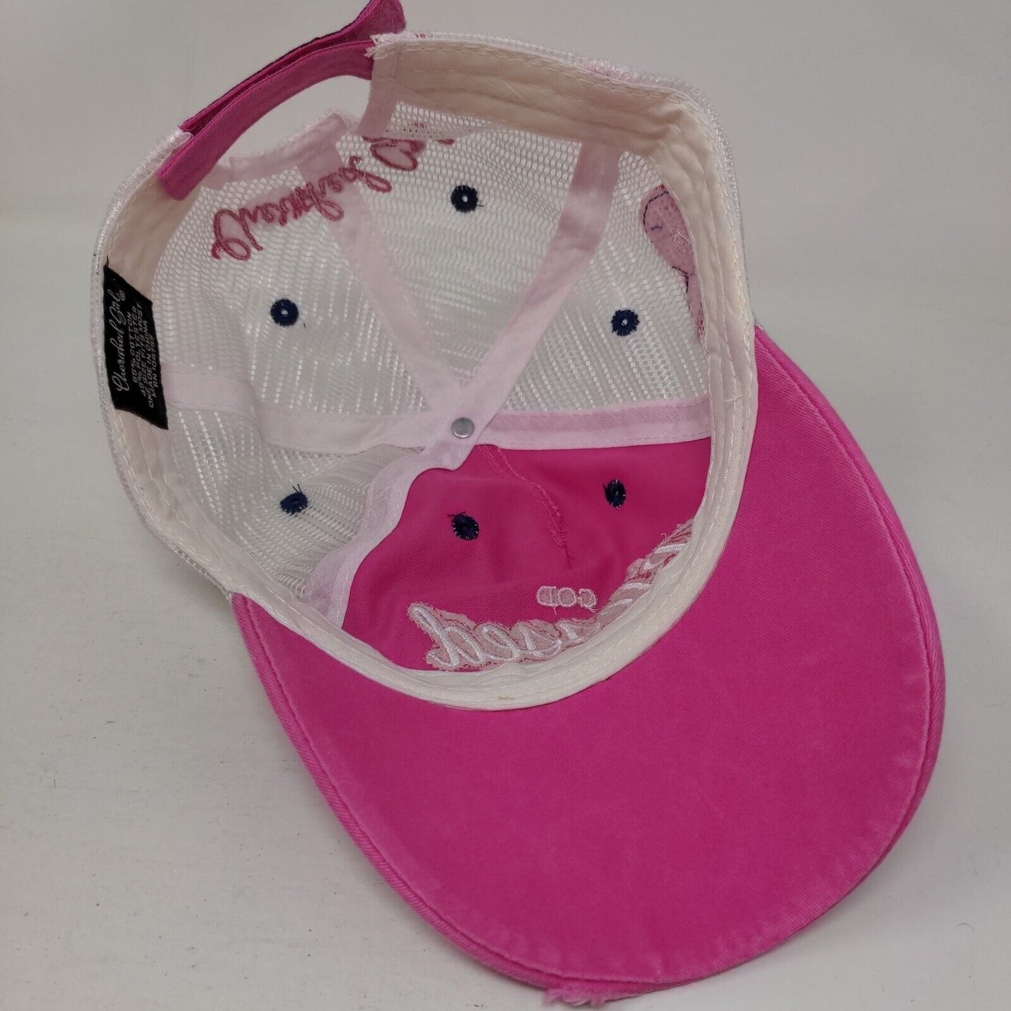 God Bless This Mess Trucker Hat Pink OSFM Mesh Back Embroidered Cherished Girl