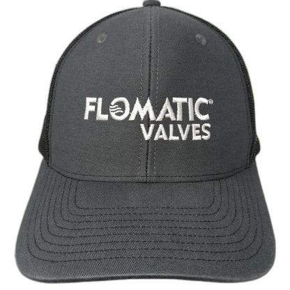 Richardson Trucker Hat Gray One Size Flomatic Valves Mesh Snapback Embroidered