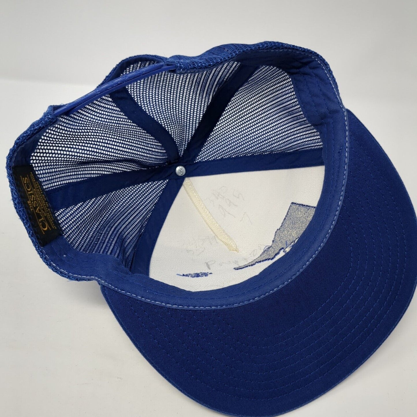 Idaho Tree-Gun Snapback Trucker Hat Blue One Size Flat Bill Yupoong