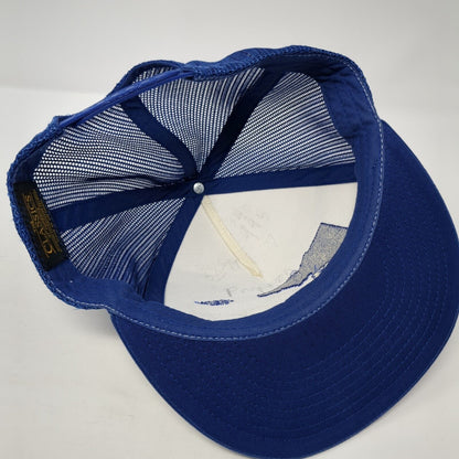 Idaho Tree-Gun Snapback Trucker Hat Blue One Size Flat Bill Yupoong