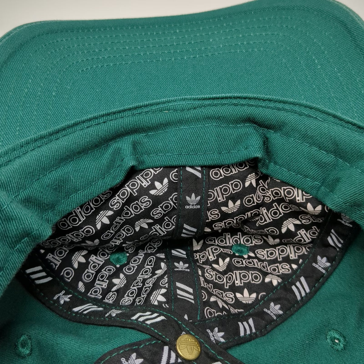 Adidas Baseball Cap Green One Size Embroidered Trefoil Logo Slideback Cotton Hat