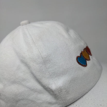 Colorful Heart Slideback Hat White OSFA Adjustable Embroidered 6 Panel