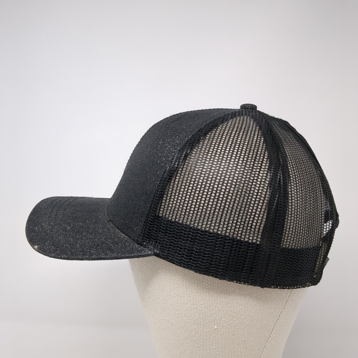 Unbranded Strapback Mesh Back Trucker Hat Ponytail Gray One Size Sparkly