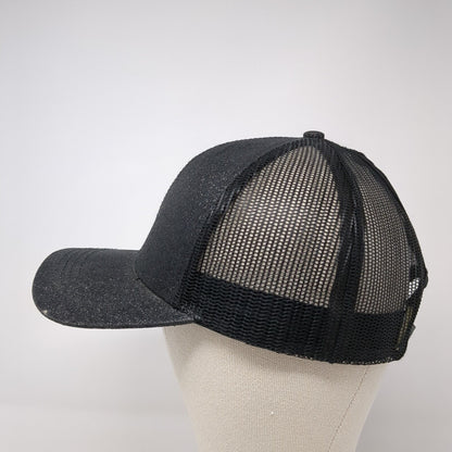 Unbranded Strapback Mesh Back Trucker Hat Ponytail Gray One Size Sparkly