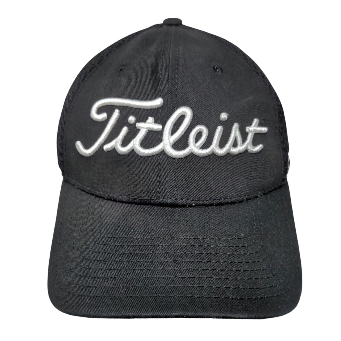 Titleist Pro V1 Fitted Hat Black S/M Breathable Mesh Embroidered New Era