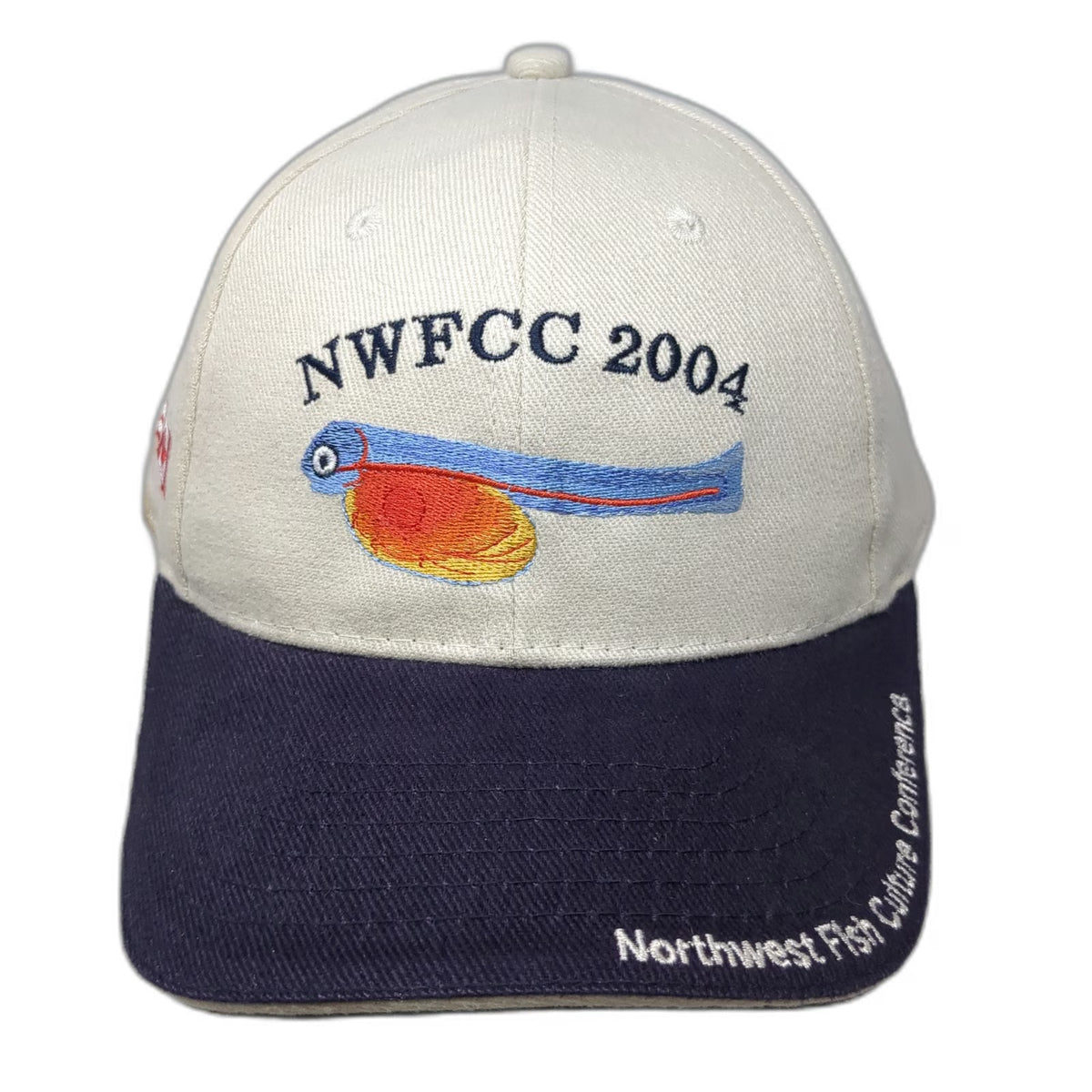 MC Design NWFCC 2004 Northwest Fish Culture Beige Blue Baseball Cap OS Flags