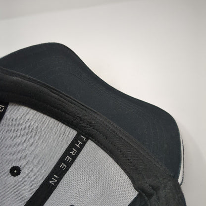 Three In Slideback Hat Black One Size Adjustable 6 Panel Vent Holes