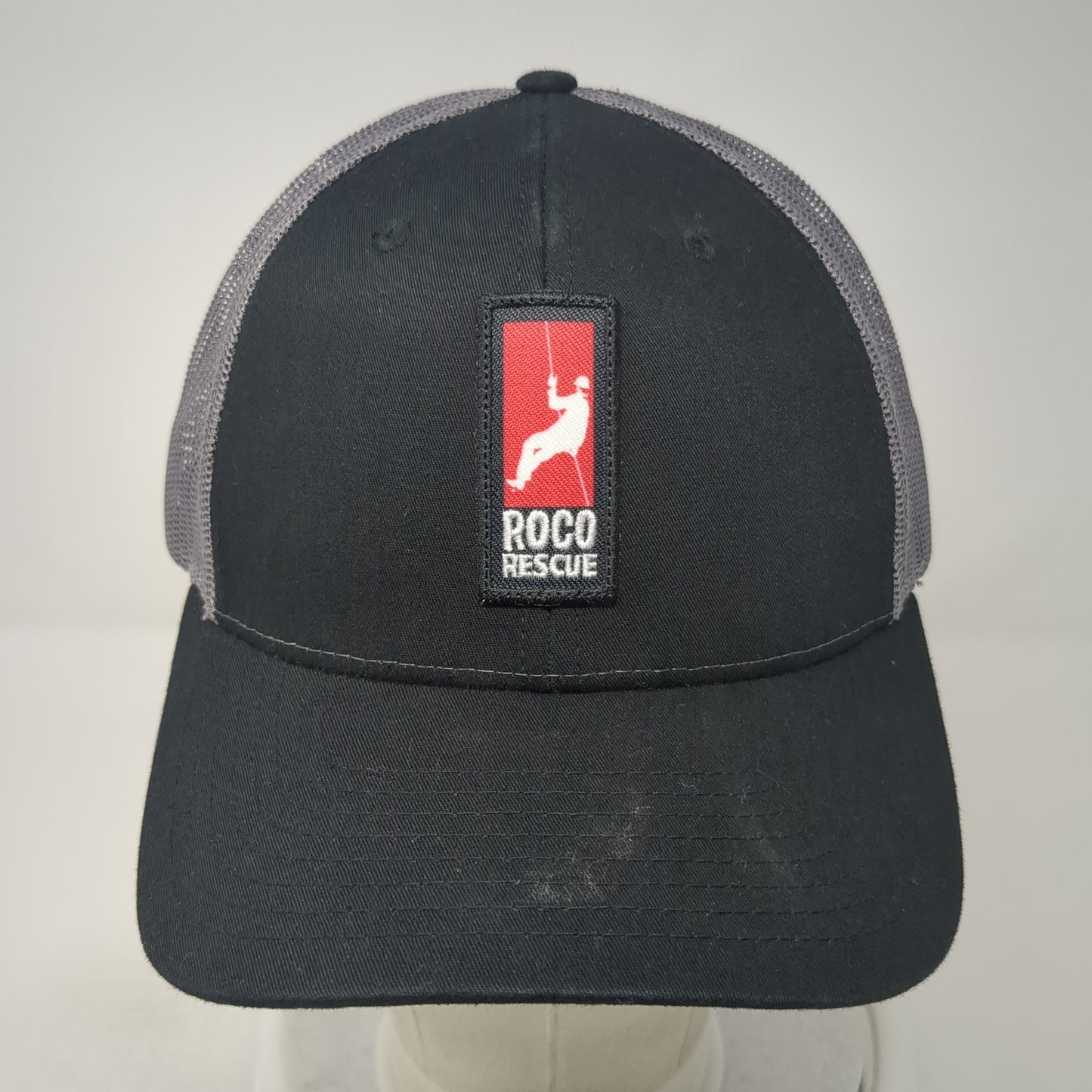 Roco Rescue Snapback Trucker Hat Black Large Adjustable Mesh Back Richardson