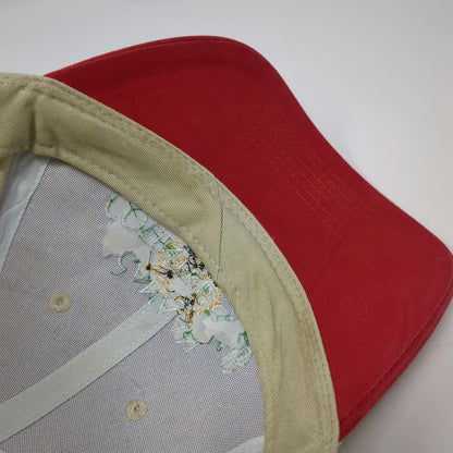 Pacific Headwear Baseball Cap Beige Red One Size Canaan Country Club Golf Hat
