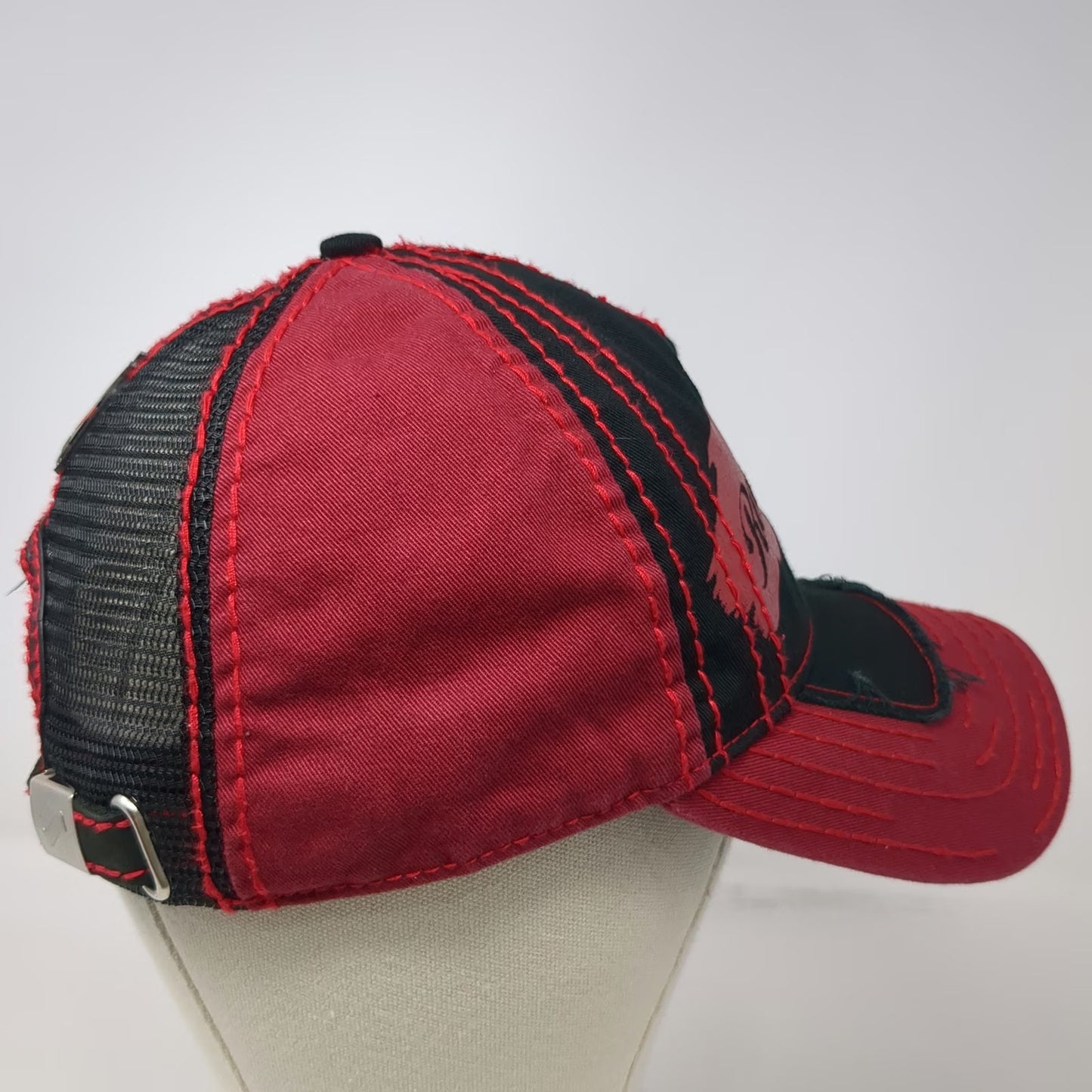 Red Stripe Baseball Cap Red Black One Size Bottle Opener Mesh Jamaica Hat