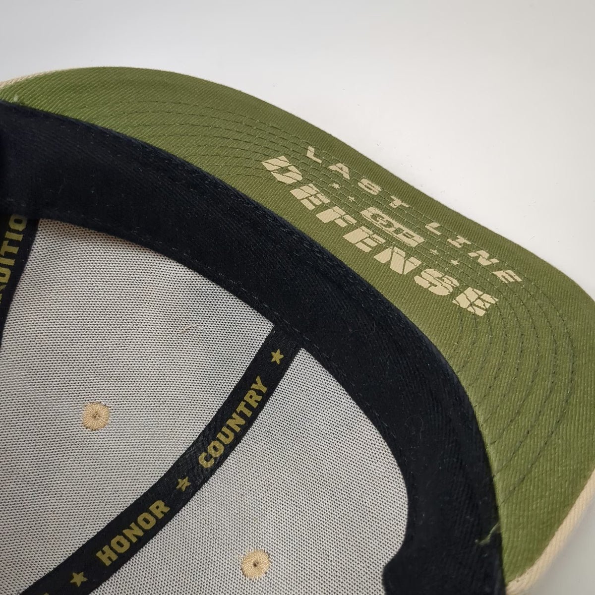 Baseballism Baseball Beige Green Black 7 5/8 Tank Last Line Defense Fitted Hat