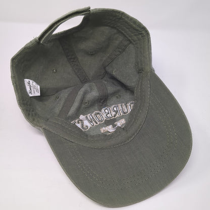 Bourbon St. Est. 1718 Baseball Cap Green One Size Adjustable Embroidered RawMa