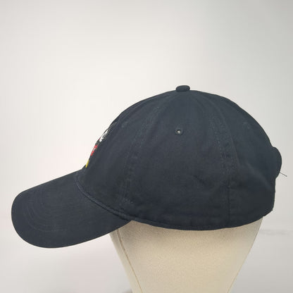 Disney Mickey Mouse Baseball Cap Black One Size Cotton Embroidered Slideback Hat