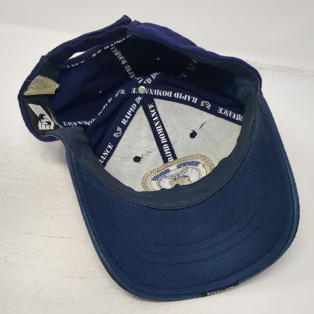 Rapid Dominance Baseball Cap Blue One Size US Air Force Emblem Logo Military Hat
