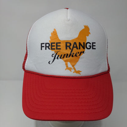 Free Range Junker Snapback Rope Trucker Hat Red OSFA Mesh Back Nissin