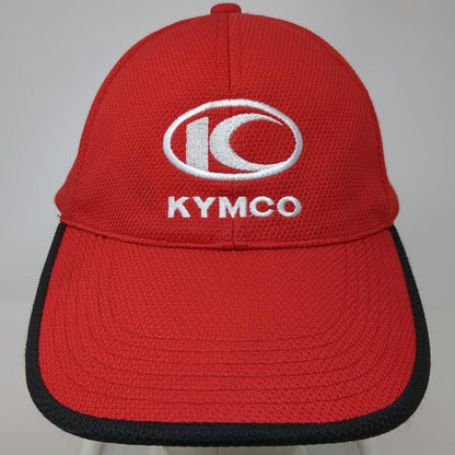 KYMCO Baseball Cap Red One Size Sandwich Brim Slideback Hat Textured Performance