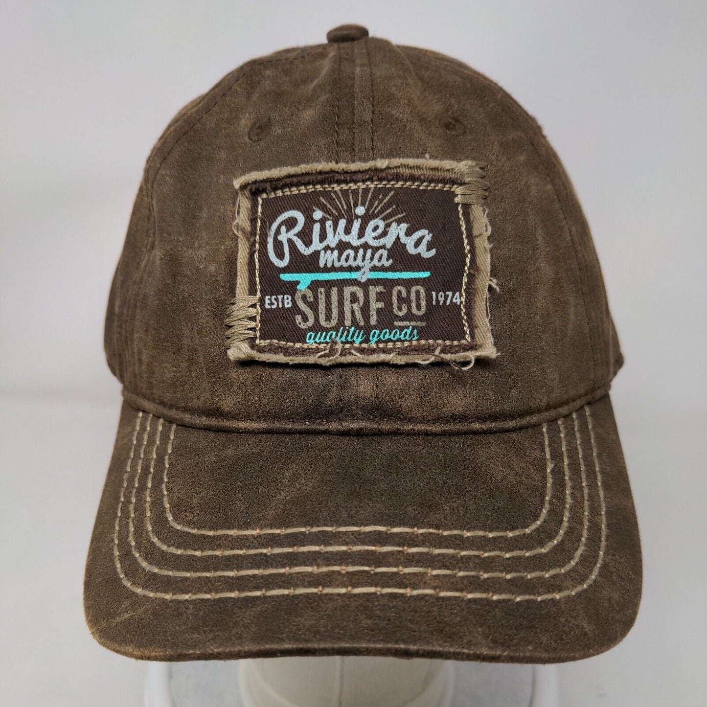 Riviera Maya Surf Co Patch Slideback Hat Brown One Size Banana Bay