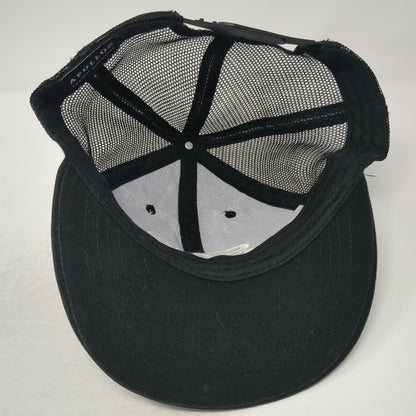 Apollo Trucker Hat Black One Size SAM Logo Snapback Mesh Back Structured Cap