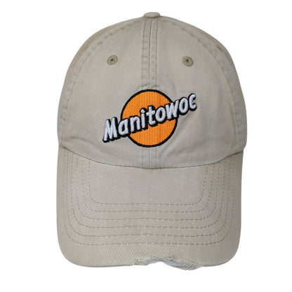 Manitowoc Slideback Baseball Cap Beige One Size Adjustable Embroidered 6 Panel