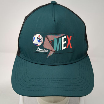 Puma Trucker Hat Green Black One Size Mesh Back Mexico Soccer Football Snapback