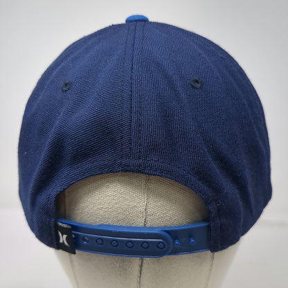 Hurley Snapback Blue One Size Silver Embroidered Logo Two Tone Baseball Cap Hat