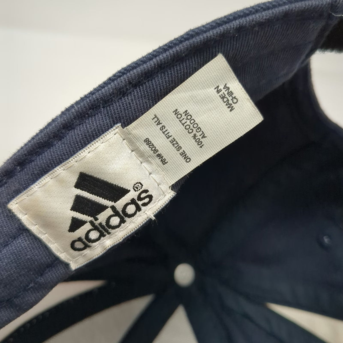 Adidas Baseball Cap Blue One Size Strapback Cotton Embroidered Logo Stripe Hat