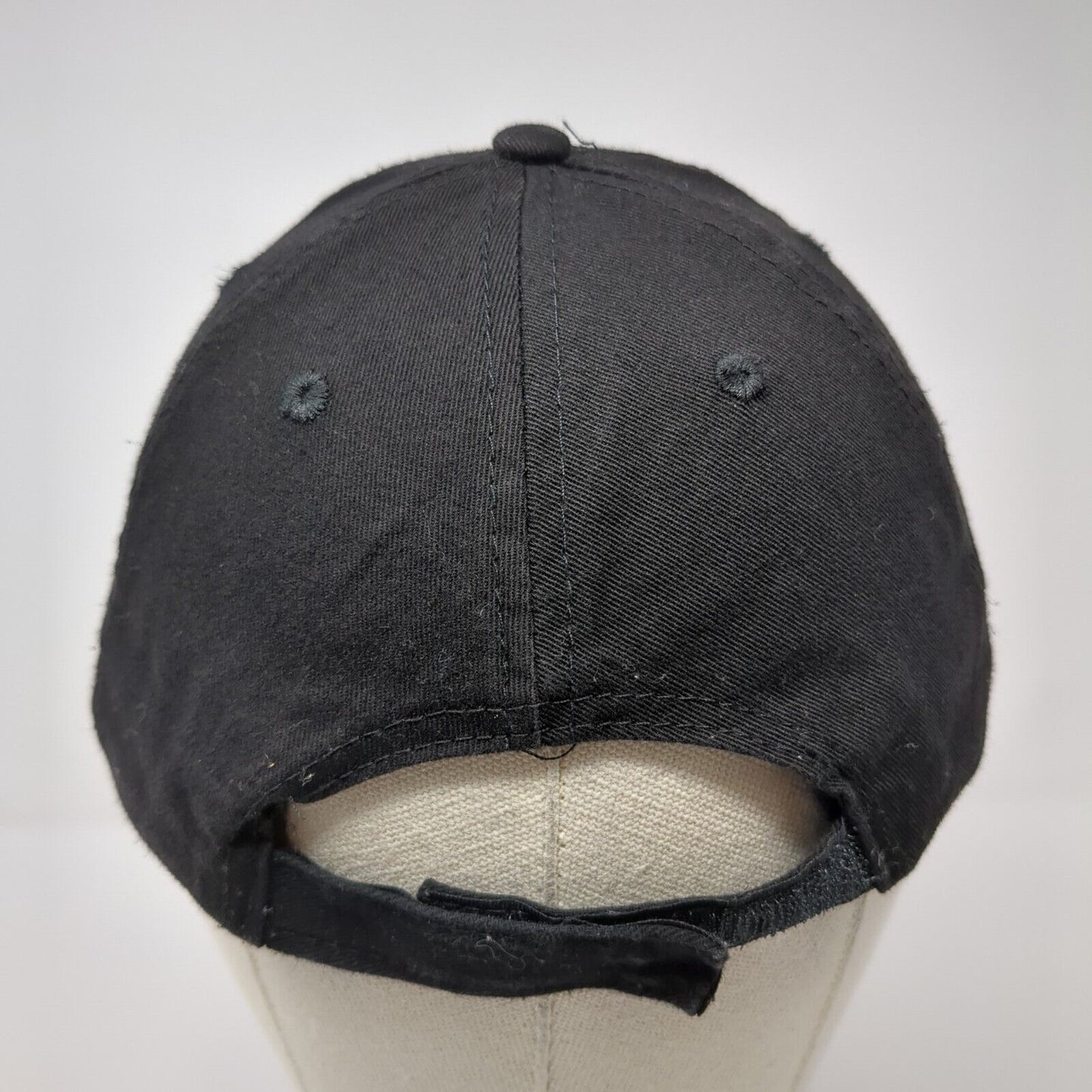 Subway Strapback Hat Black OSFA Adjustable Embroidered Vented Holes Cotton