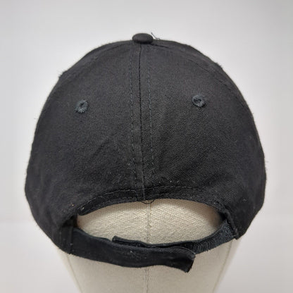 Subway Strapback Hat Black OSFA Adjustable Embroidered Vented Holes Cotton