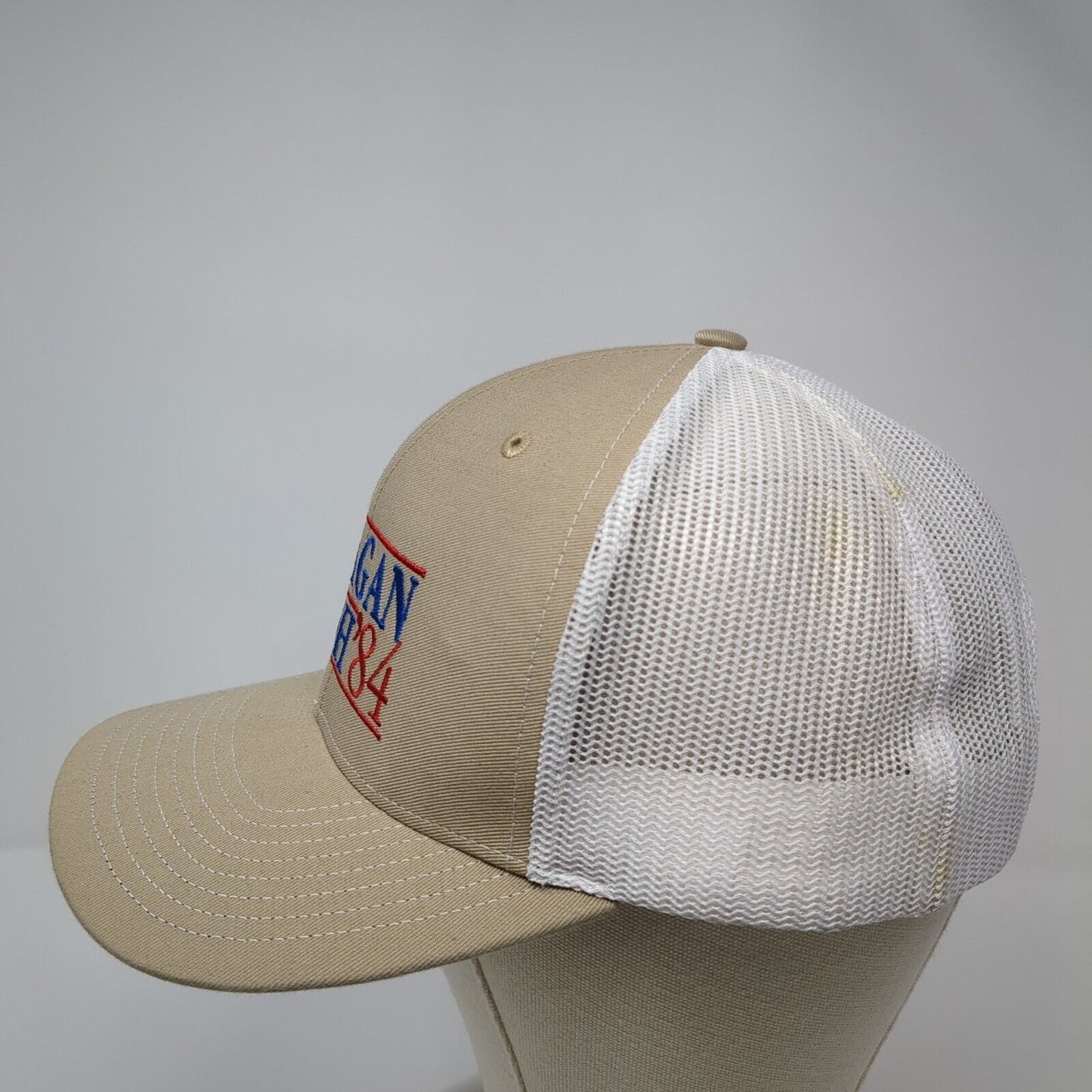 Reagan Bush '84 Snapback Trucker Hat Brown OS Adjustable Mesh Back Richardson
