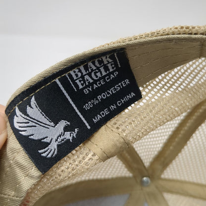 Black Eagle Trucker Hat Green One Size Fish Graphic Born To Fish Slogan Mesh
