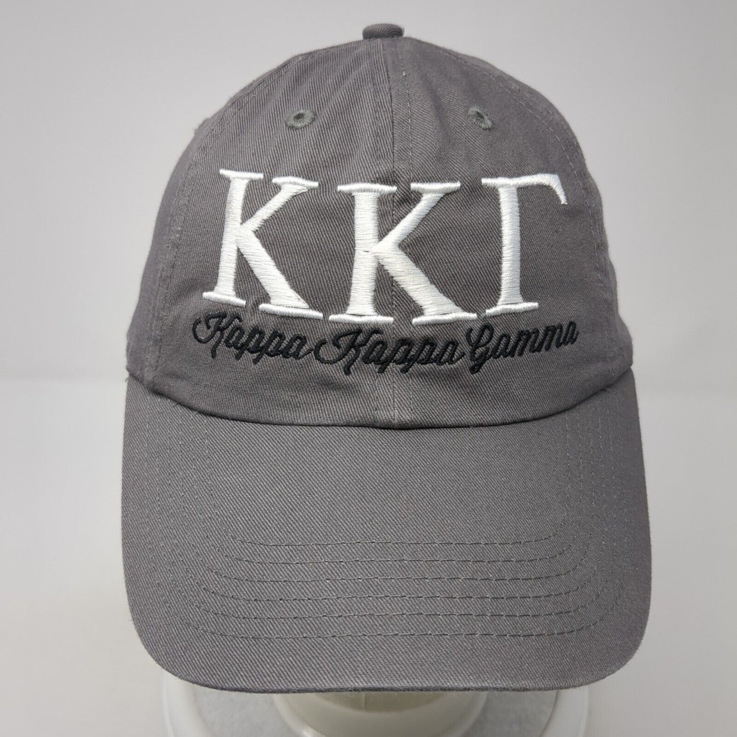 KKT Kappa Kappa Gamma Baseball Cap Gray One Size Adjustable Embroidered 6 Panel