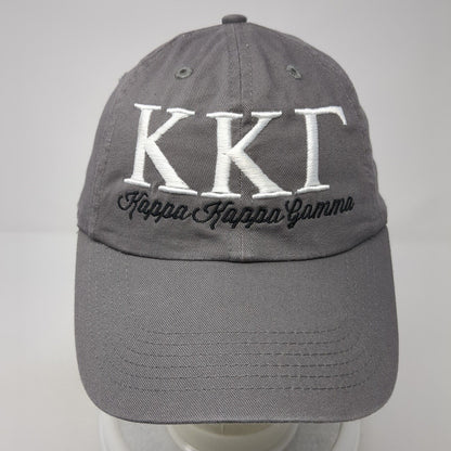 KKT Kappa Kappa Gamma Baseball Cap Gray One Size Adjustable Embroidered 6 Panel