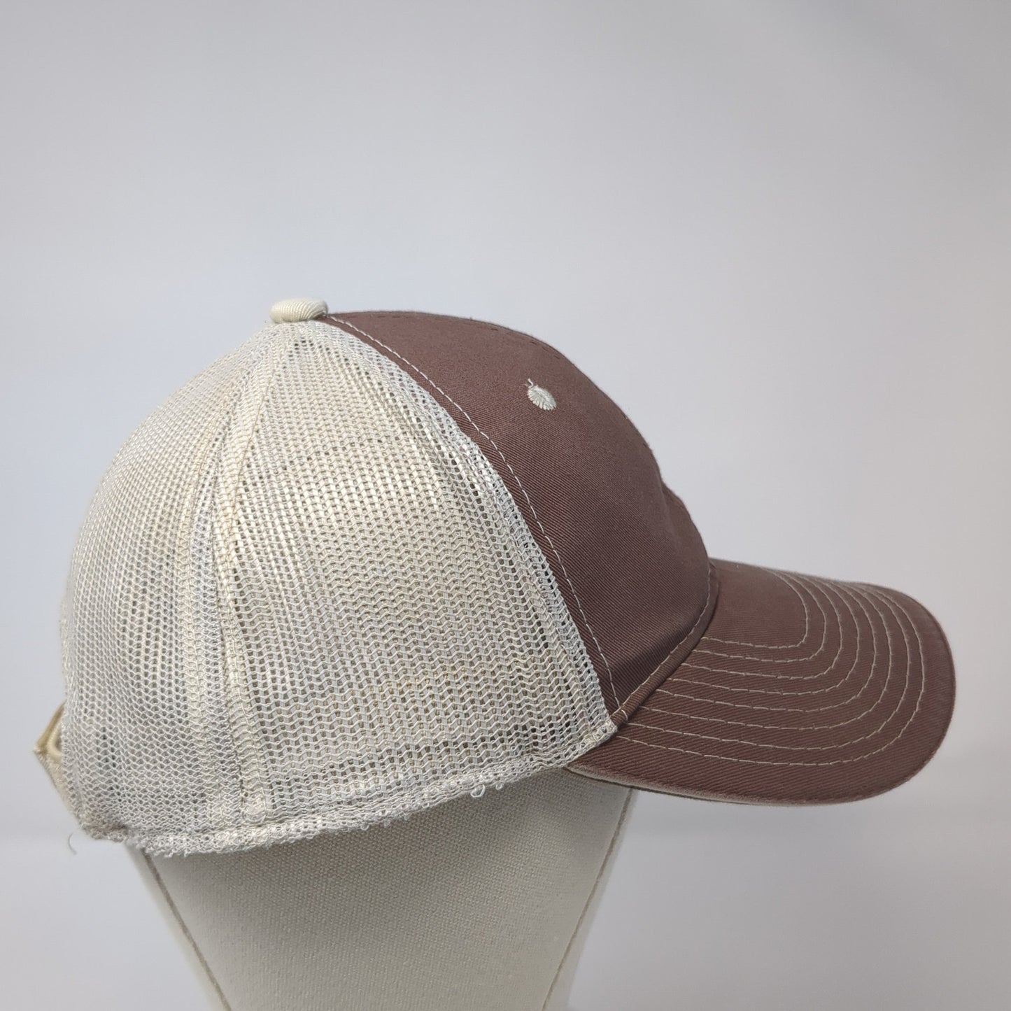 ABC Motors Strapback Trucker Hat Brown One Size Mesh Back Outdoor Cap