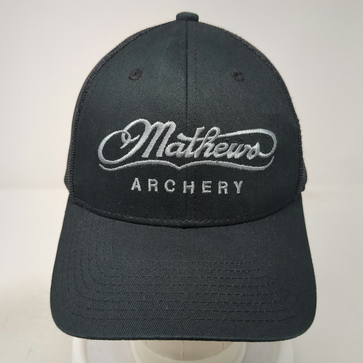Mathews Archery Trucker Hat Black One Size Mesh Back Snapback Curved Brim
