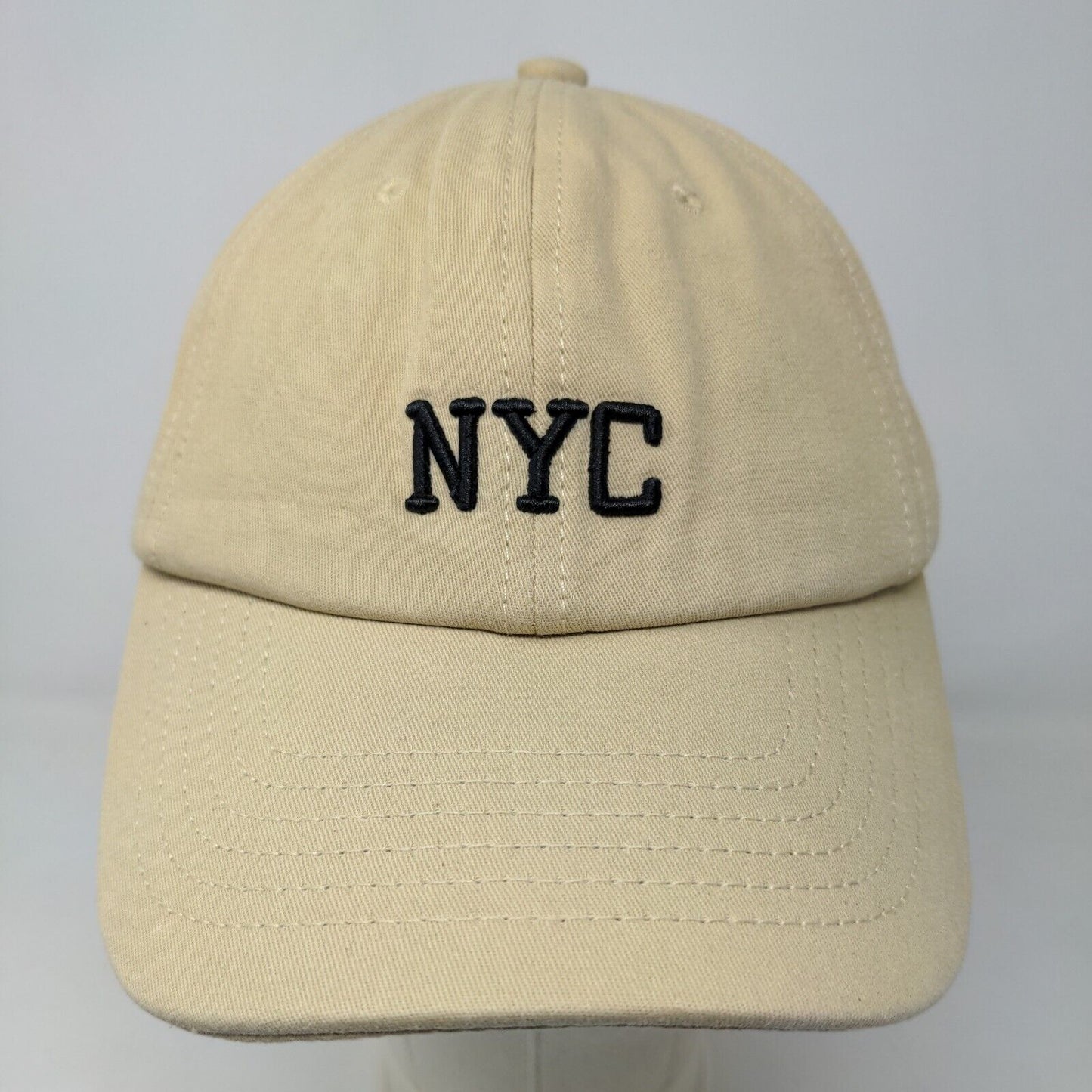 Unbranded Men's Slideback Hat Tan Size 56-60CM Embroidered NYC Logo