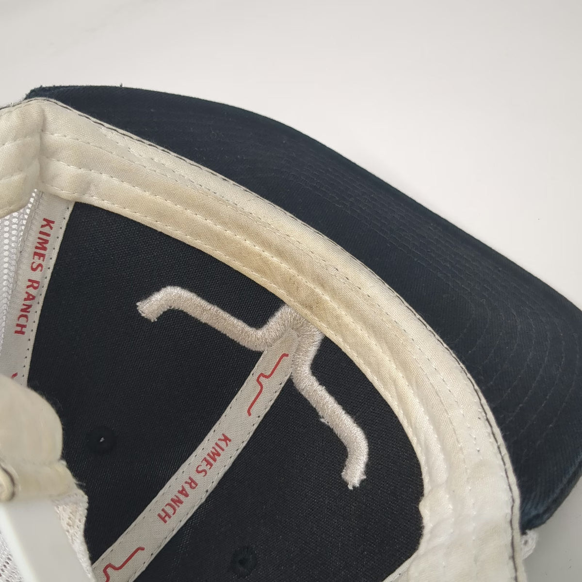 Kimes Ranch Trucker Hat Black White One Size Mesh Snapback Longhorn Steer Logo