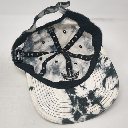 Adidas Baseball Cap White Black Tie-Dye One Size Trefoil Logo Cotton Strap Hat