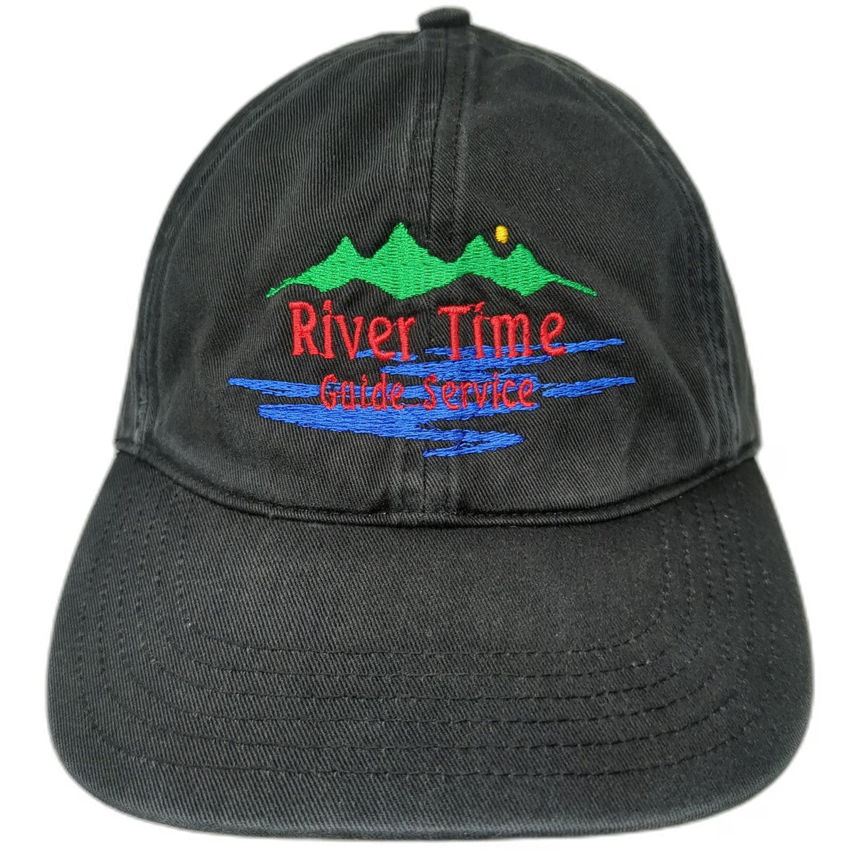 Richardson Baseball Cap Black One Size River Time Guide Service Adjustable Hat