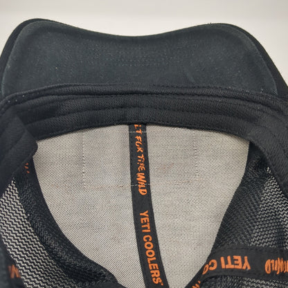 YETI Snapback Mesh Back Trucker Hat Black One Size Adjustable Outdoor