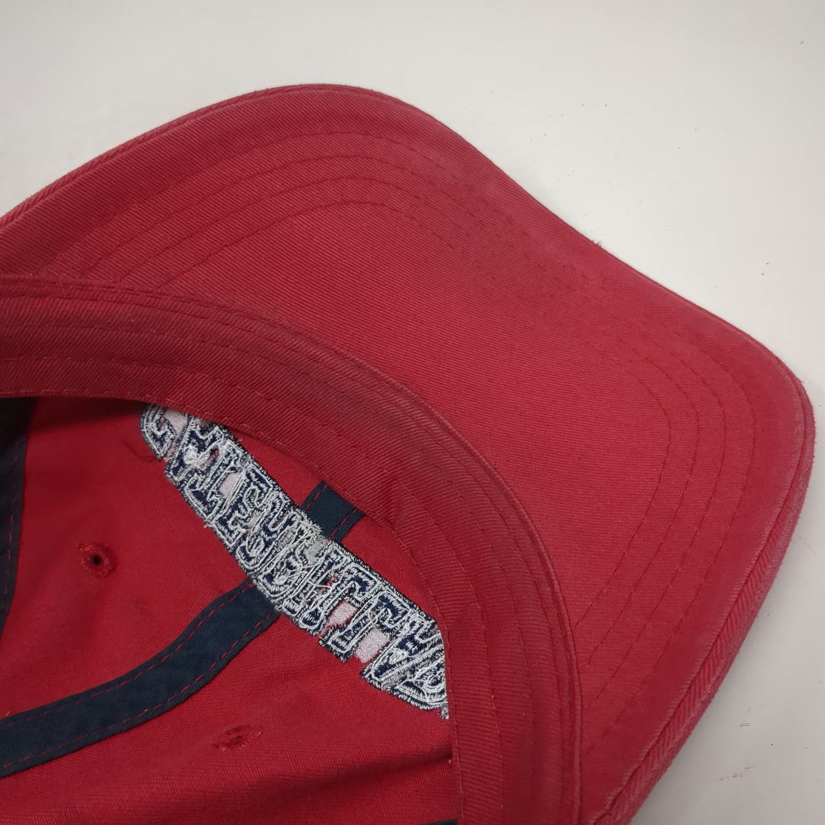 Caterpillar Baseball Cap Red One Size Rugged Tough Strong Cotton Slideback Hat