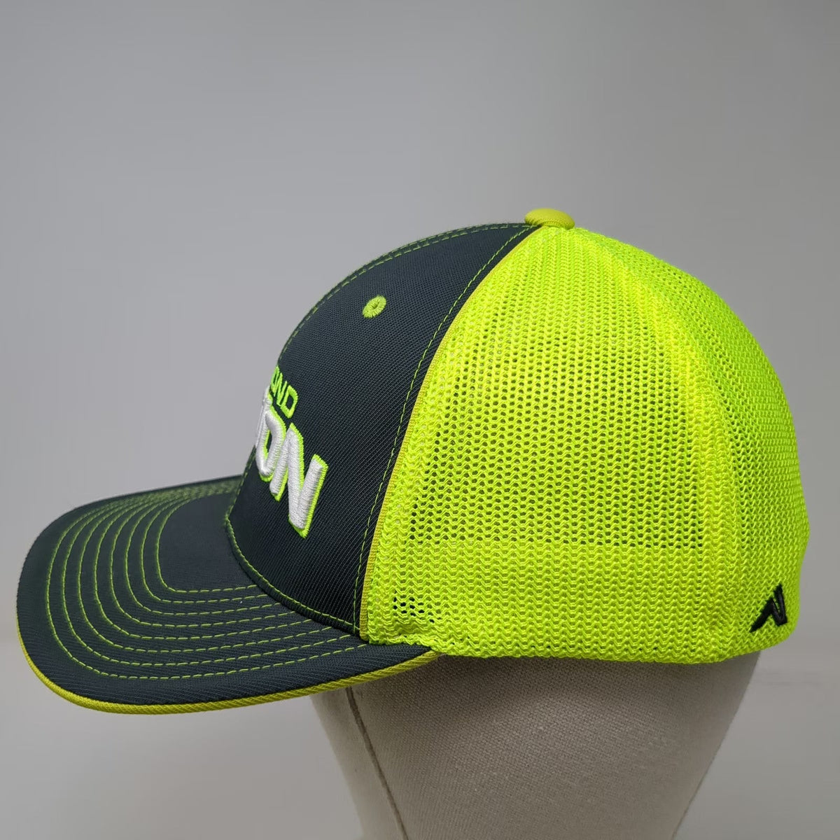 Pacific Headwear Baseball Cap Gray Yellow 7 3/8 Diamond Nation Mesh Hat 404M