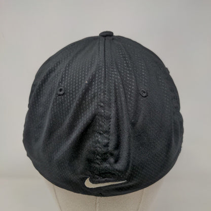 Nike Dri-Fit Fitted Hat Black One Size Breathable Embroidered Swoosh Just Do It