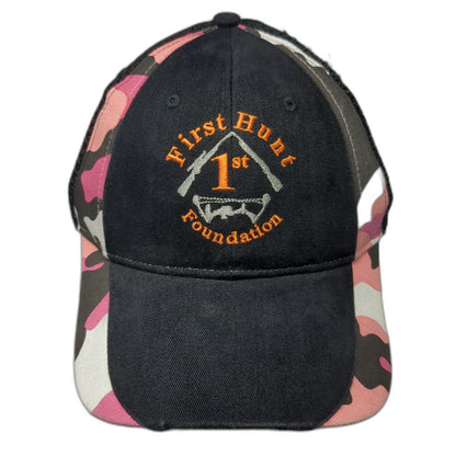 Mountain Lakes First Hunt Foundation Black One Size Baseball Cap Pink Camo Hat