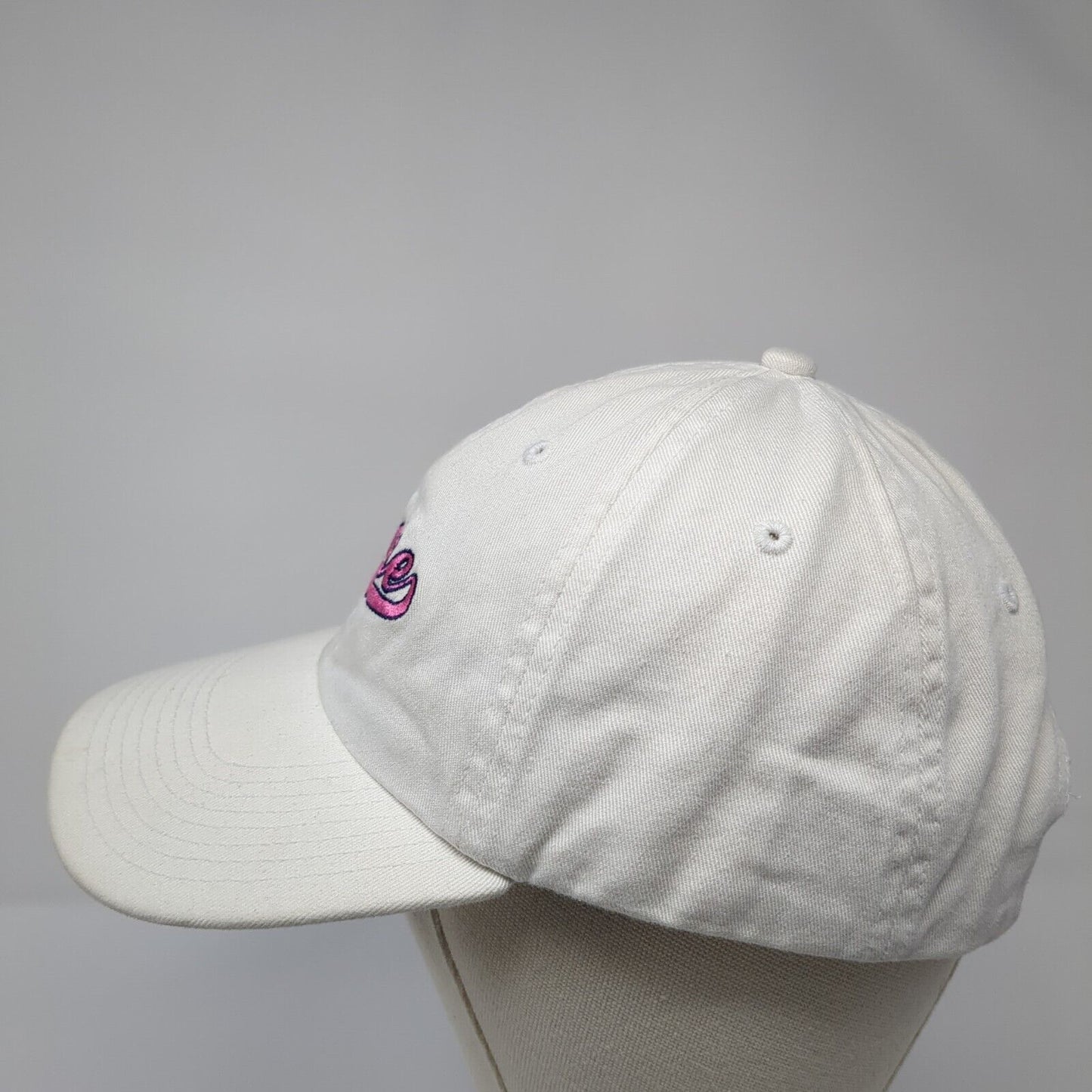 Boise Slideback Hat White One Size Adjustable Embroidered 6 Panel Perrin Cotton