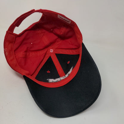 Yum Men's Strapback Hat Black Red Embroidered Logo Adjustable